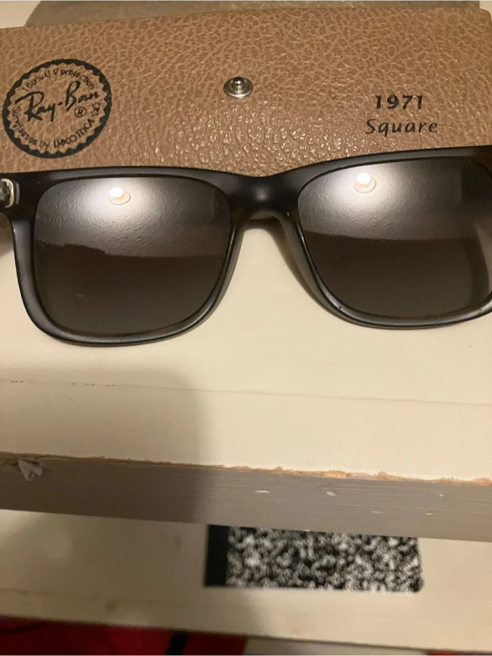 Ray-Ban Black Frame Sunglasses with Gradient Brown Lenses